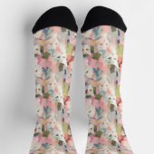 Chaussette Chats pastel motif coloré (Haut)