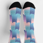 Chaussette Chats roses violets sans couture (Haut)
