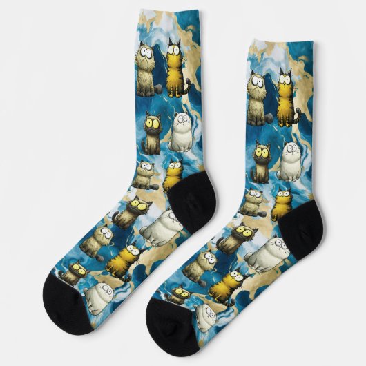 Chaussette chats surpris (Gauche)