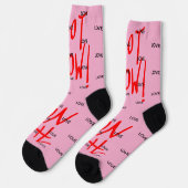 Chaussette CHAUD MAINTENANT ROSE avec AMOUR (Gauche)