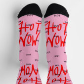 Chaussette CHAUD MAINTENANT ROSE avec AMOUR (Haut)