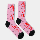 Chaussette CHAUD MAINTENANT ROSE avec AMOUR (Droite)