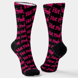 Chaussette Chaud rose mot noir chaussettes premium