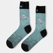 Chaussette Chaussettes à ailes gris-bleu (Gauche)