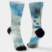 Chaussette chaussettes à aquarelle abstraite (Angulaire)