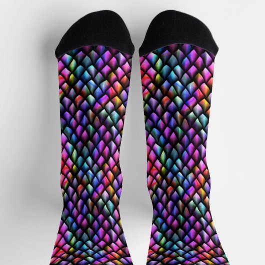 Chaussette Chaussettes à échelles Arc-en-ciel Dragon #2 (Haut)