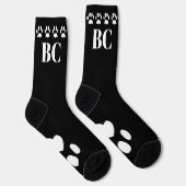 Chaussette Chaussettes à empreinte de patte noir et blanc ave (Droite)