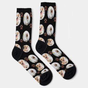 Chaussette Chaussettes à empreinte de patte violette avec 2 p