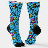 Chaussette chaussettes à fleurs gribouillées (Angulaire)