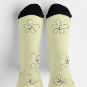 Chaussette chaussettes à fleurs jaunes (Haut)
