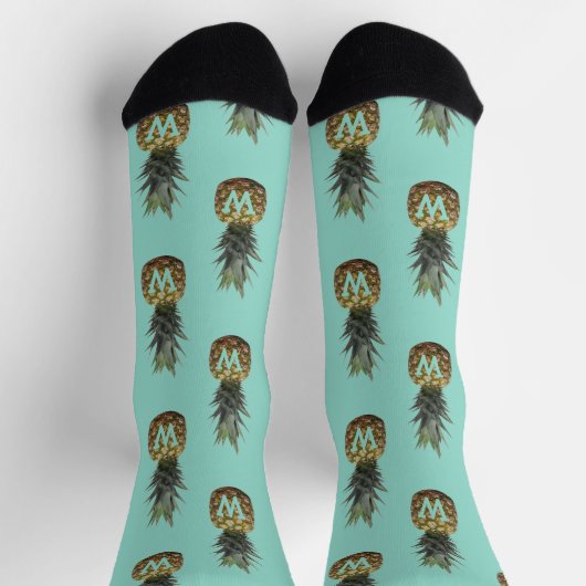 Chaussette Chaussettes à fruits Monogramme Motif à ananas tro (Haut)