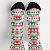 Chaussette Chaussettes à impression d'arbres de Noël et de fl (Haut)
