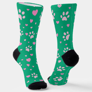 Chaussette Chaussettes à manchon avec empreintes de patte ros