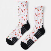 Chaussette Chaussettes à motif botanique de fleur de pavot ro (Gauche)