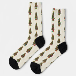 Chaussette Chaussettes à motif d'arbre de Noël classique