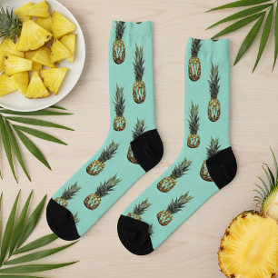 Chaussette Chaussettes à motif de ananas tropical avec monogr