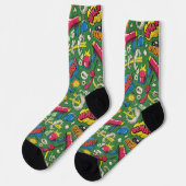 Chaussette Chaussettes à motif de boom de la bande dessinée d (Gauche)