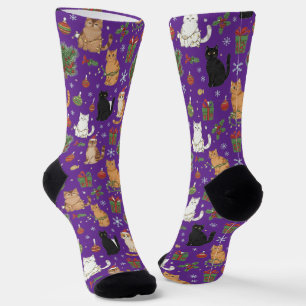 Chaussette Chaussettes à motif de chat de Noël fantaisiste