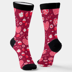 Chaussette Chaussettes à motif de cœurs de la Saint-Valentin