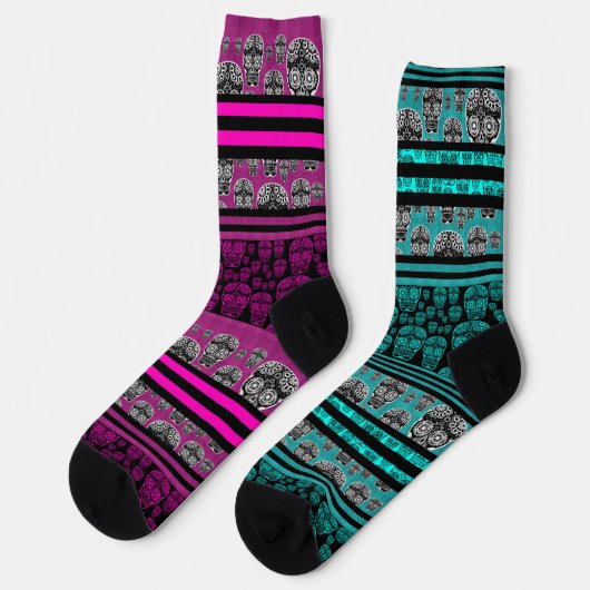 Chaussette Chaussettes à motif de crâne étrange (Gauche)