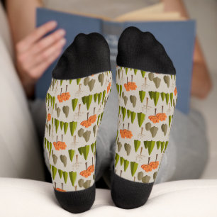 Chaussette Chaussettes à motif de forêt d'arbres d'automne