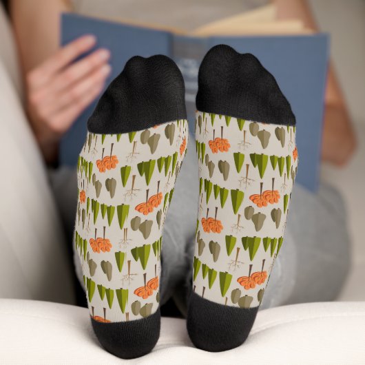Chaussette Chaussettes à motif de forêt d'arbres d'automne (Fond)