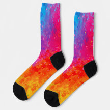 Chaussettes à motif de galaxie colorée