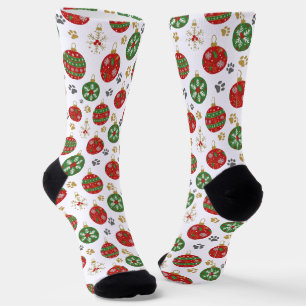Chaussette 🐾 Chaussettes à motif d'empreinte de patte festiv