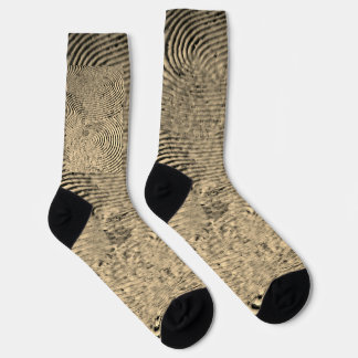Chaussette Chaussettes à motif d'empreinte digitale monochrom