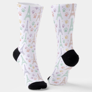 Chaussette Chaussettes à motif empreinte de patte pastel Pari