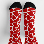 Chaussette Chaussettes à motif girafe abstrait rouge et blanc (Haut)