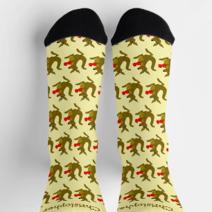 Chaussette Chaussettes à motif kangourou boxant