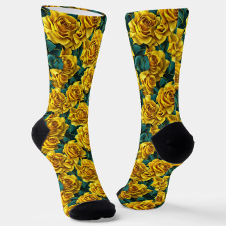 Chaussette Chaussettes à motif Rose Jaune pour équipage