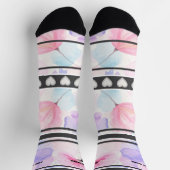 Chaussette Chaussettes à numéro de nom - Fleur rose (Haut)