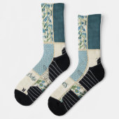 Chaussette Chaussettes à patchwork bleues (Gauche)