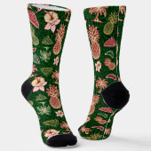 Chaussette Chaussettes à pizza tropicale de style hawaïen (Angulaire)
