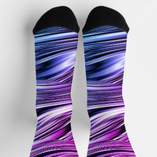 Chaussette Chaussettes à rayures noires, blanches et violette