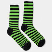 Chaussette Chaussettes à rayures noires et vertes classiques (Droite)