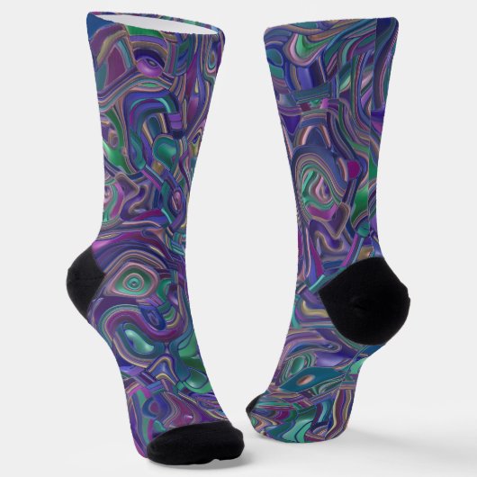 Chaussette Chaussettes à tourbillons 3D colorés psychédélique (Angulaire)