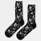 Chaussette Chaussettes à vapeur en argent Crows et engrenages (Gauche)