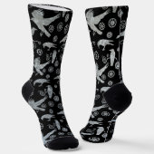 Chaussette Chaussettes à vapeur en argent Crows et engrenages (Angulaire)