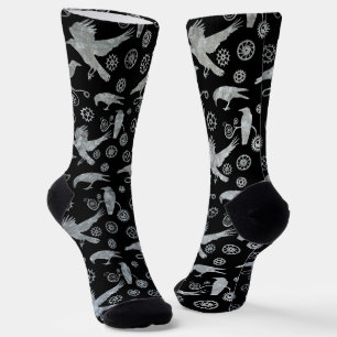 Chaussette Chaussettes à vapeur en argent Crows et engrenages