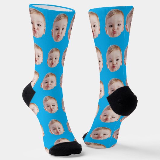 Chaussette Chaussettes à Visage Personnalisé Photo Personnali (Angulaire)
