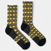Chaussette Chaussettes Abstrait Noir Or Motif (Droite)