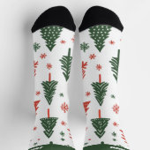 Chaussette Chaussettes Abstraites d'arbre de Noël avec nom (Haut)
