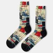 Chaussette Chaussettes Abstraites dynamiques avec océan et gé (Gauche)