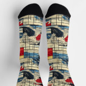 Chaussette Chaussettes Abstraites dynamiques avec océan et gé (Haut)