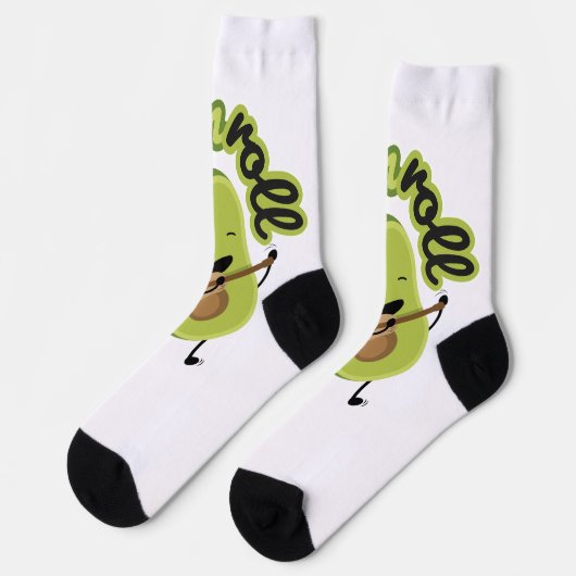 Chaussette Chaussettes amusantes Guac et Roll Avocado (Gauche)