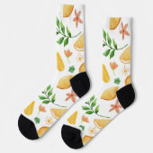 Chaussette Chaussettes aquarelles citrons et glaces – Été amu (Gauche)