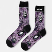 Chaussette Chaussettes araignée Halloween Spooks avec nom (Gauche)